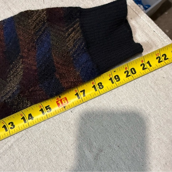 Vintage Hamer Reed Merino Wool Sweater Mens XL Suede Elbow Patch Navy Burgundy - Picture 6 of 7